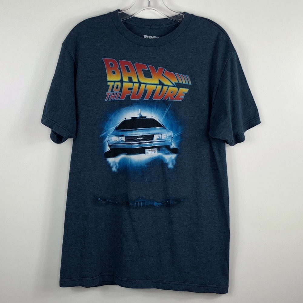 Back to the Future Blue Graphic T-Shirt M Delorean